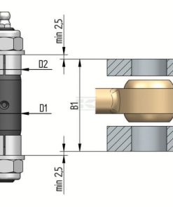 Extenderbolt Ø25x70mm - Manguito Ø25mm, orificio pasante