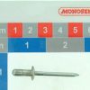 Remache, aluminio, cabeza plana, 4.8x10 2 Remache, aluminio, cabeza plana, 4.8x10