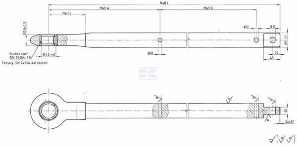 Barra tracción K4 40x750mm BPW 2 Barra tracción K4 40x750mm BPW