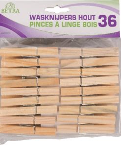 36 pinzas madera
