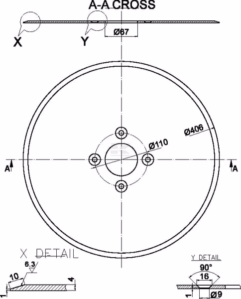 Disco plano 406x4,0mm 4 Disco plano 406x4,0mm