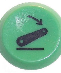 Pulsador, articulación de descenso, redondo, verde