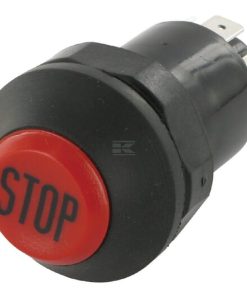 Pulsador, Stop, redondo, rojo
