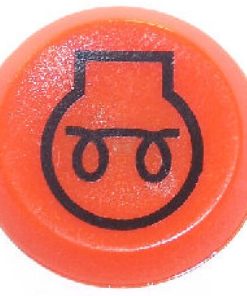 Pulsador, precalentamiento, redondo, naranja