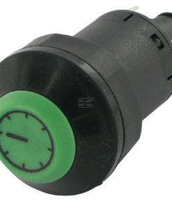 Pulsador, pantalla de reloj, redondo, verde
