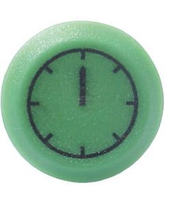 Pulsador, pantalla de reloj, redondo, verde