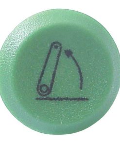 Pulsador, articulación de elevación, redondo, verde