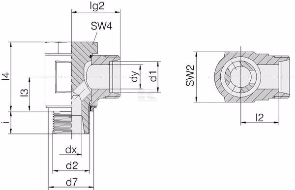 Atornilladura orientable del ángulo 3 Atornilladura orientable del ángulo