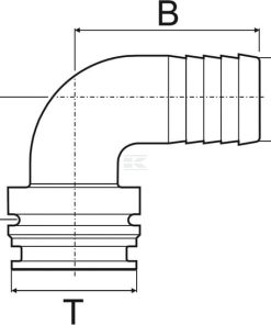 Boca de riego 90° T6M 25 mm