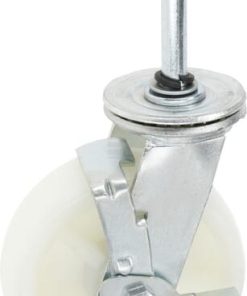Caster wheel swivel with brake