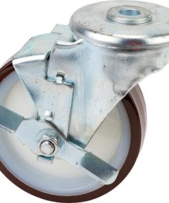 Caster wheel swivel with brake