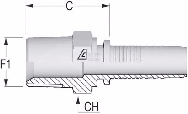 Racor para engastar DN16 - NPT 3/4 2 Racor para engastar DN16 - NPT 3/4