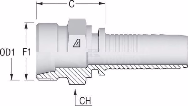 Racor para engastar DN10 - 12L/M18