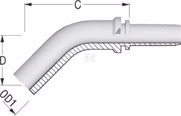 Racor para engastar con boquilla lisa DN8 - 10 mm 45° 2 Racor para engastar con boquilla lisa DN8 - 10 mm 45°