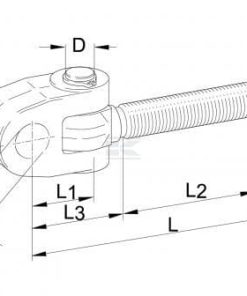 Husillo de rótula M30 x 25,40 mm