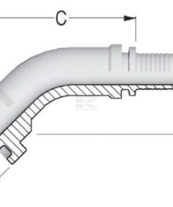 Racor para engastar con brida DN13 - 41,3 90°