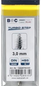 Broca 3,0 mm HSS-DIN 338-G TURBO STEP