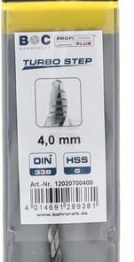 Broca 4,0 mm HSS-DIN 338-G TURBO STEP