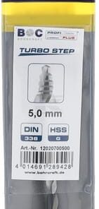 Broca 5,0 mm HSS-DIN 338-G TURBO STEP