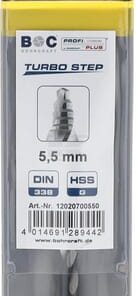 Broca 5,5 mm HSS-DIN 338-G TURBO STEP