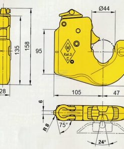 Gancho de brazo inferior, tipo C1, cat.1