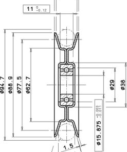 Rodillo tensor 7 Polea acanalada