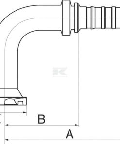 Racor pres. DN32+47,6 brida 90°