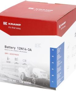 Batería 12 V 14 Ah, 128 A, con pack de ácido, Kramp