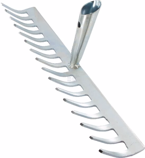 Rastrillo de jardinería, 16 púas galvanizado