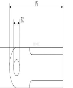 Cuchilla rotativa trituradora de paja 175x50x3 mm Ø20 mm