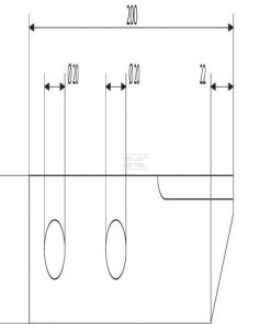 Cuch. troceado 200x50x2,5 mm