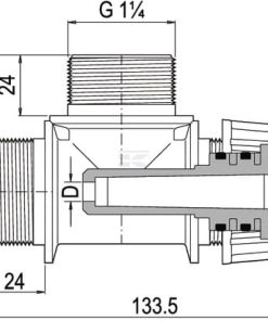 Racor 3 vías con Ventur 12 mm