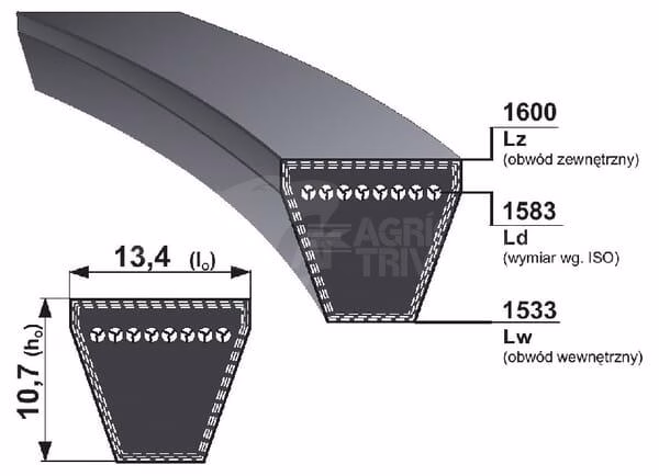 Correa trapezoidal 13x1531 Optibelt 2 Correa trapezoidal 13x1531 Optibelt