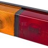 Rear light rectangular, 12/24V, amber/red, bolt on, 214x77mm, Promot