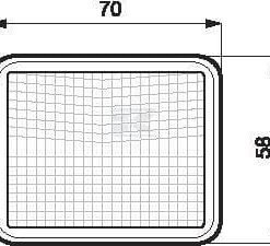 Marker light square, 12/24V, white, bolt on, 70x58mm, Promot