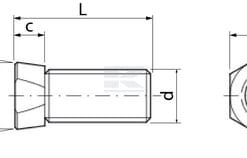 Perno de arado M14x45 10,9 + tuerca