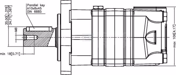 Motor Orbit cardán Ø32 estánd. 2 Motor Orbit cardán Ø32 estánd.