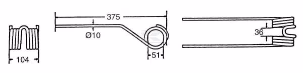 Púa para henificadora original DEUTZ-FAHR 2 Púa para henificadora original DEUTZ-FAHR