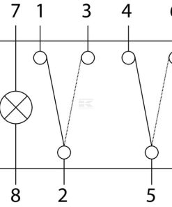 Interruptor basculante, I-II, on-on, 8 polos