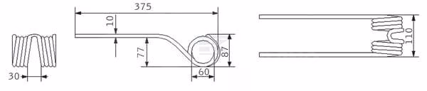 Púa para henificadora original DEUTZ-FAHR 2 Púa para henificadora original DEUTZ-FAHR