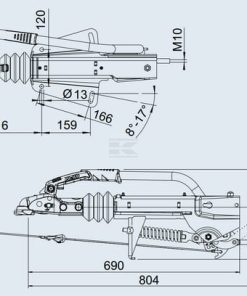 Enganche de remolque frenado V 161S (montaje superior inferior)