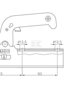 Ball coupling 1500kg square, 70mm