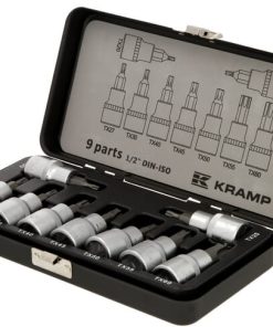 Juego de llaves de vaso 1/2" con punta Torx®, en estuche, 9 piezas