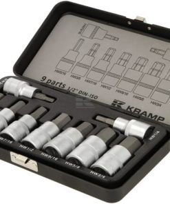 Juego de llaves de puntas hexagonales 1/2" en pulgadas, en estuche, 9 piezas