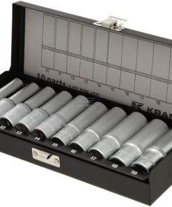 Juego de llaves de vaso largas 1/2", en estuche, 10 piezas