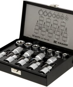 Juego de llaves de vaso 1/2" con punta Torx®, en estuche, 16 piezas