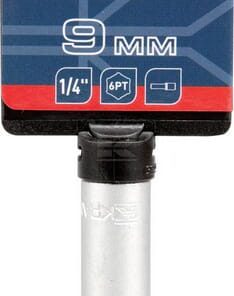 Vaso largo 1/4" 6-lados 9 mm