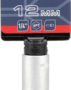 Vaso largo 1/4" 6-lados 12 mm