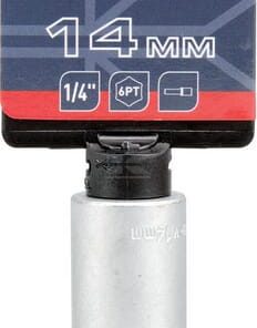 Vaso largo 1/4" 6-lados 14 mm