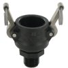Camlock Tipo B 3/4" rosca macho 1/2", polipropileno